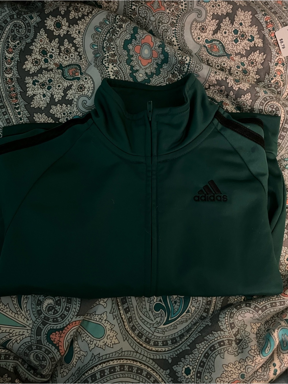 adidas Green Zip-Up Jacket with Black Logo 4T